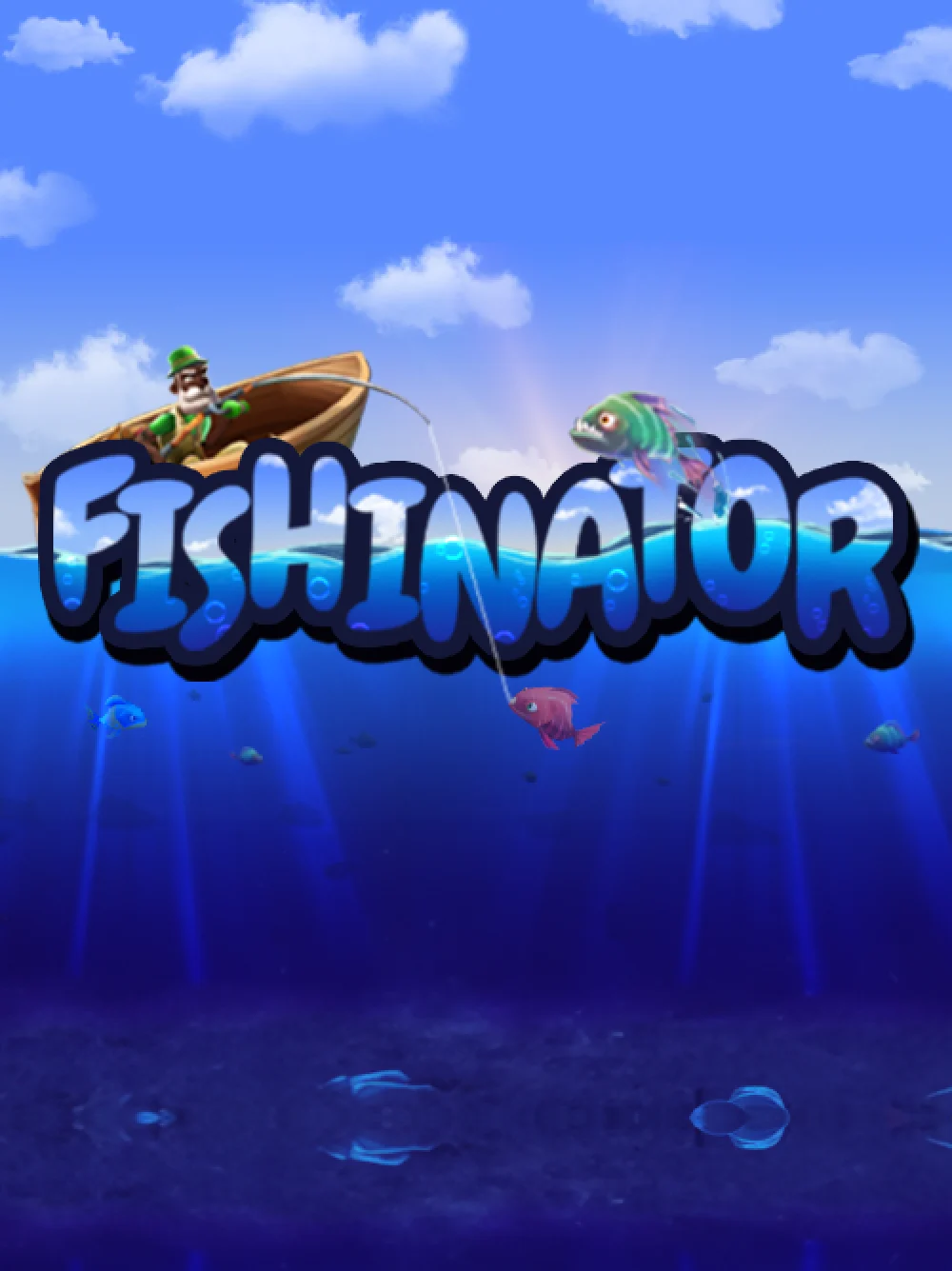 Juego acuático con peces mecánicos y diseño arcade