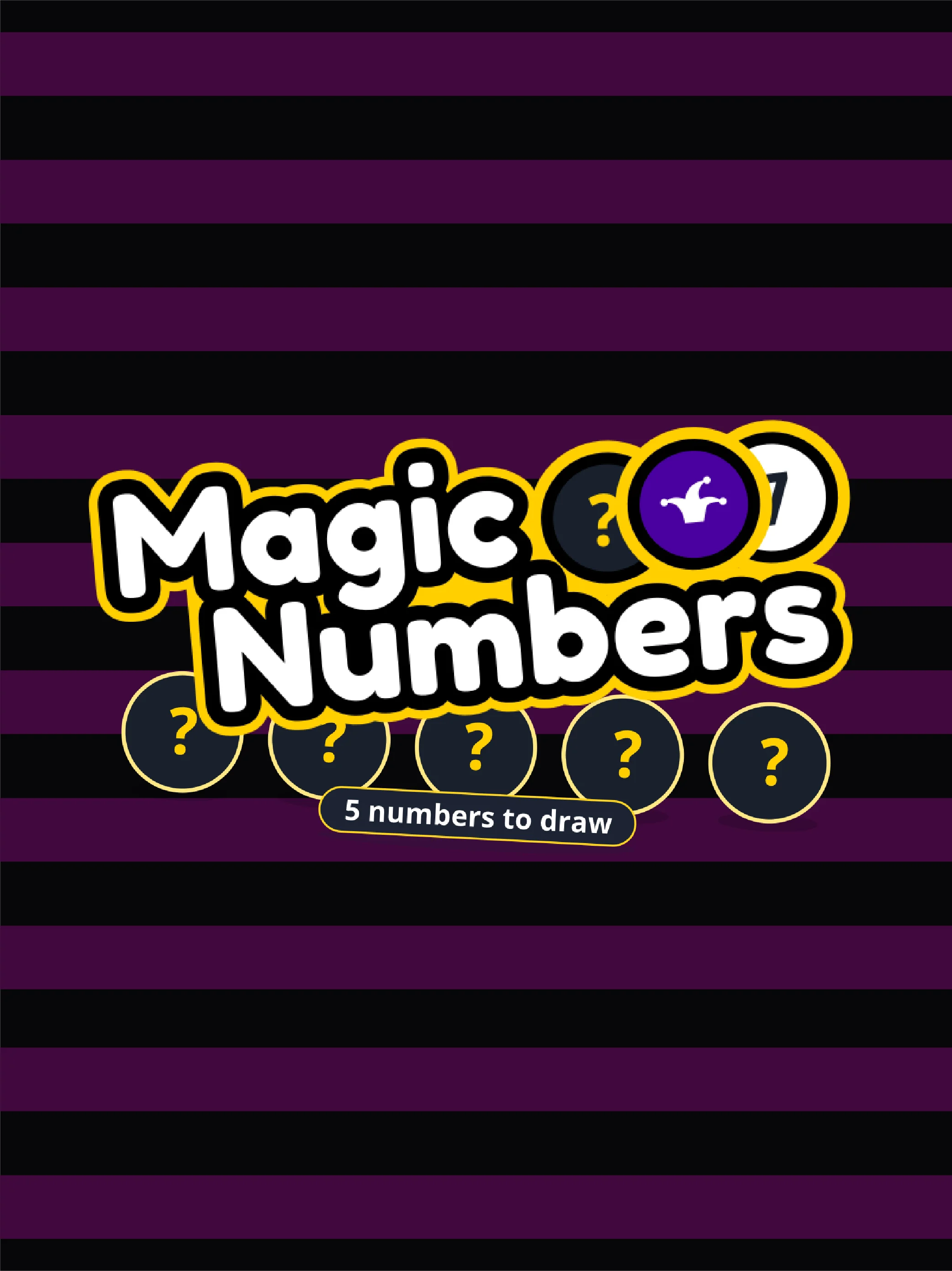 Juego de números mágicos con estética mística y fondo profundo